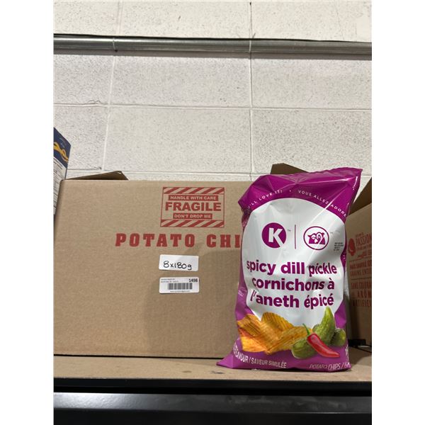 Case of Potato Chips in Spicy Dill Pickle Flavor – 8 x 180g Bags