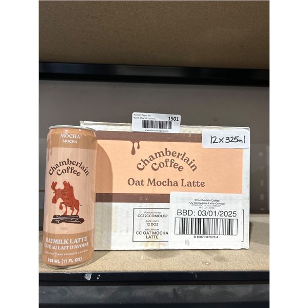 Chamberlain Coffee Oat Mocha Latte, Lot of 12, 328 mL Each