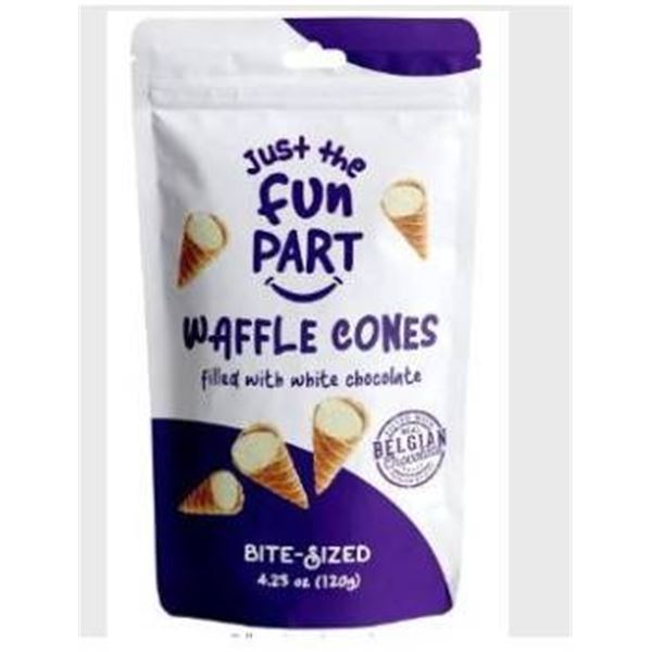 Just The Fun Part Waffle Cones Filled With White Chocolate, 6 x 120g