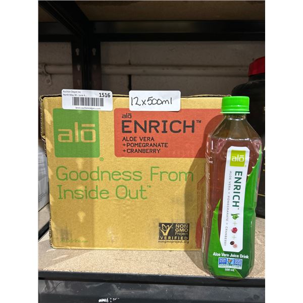 Alo Enrich Aloe Vera Juice Drink, Pomegranate & Cranberry, 12 x 500ml