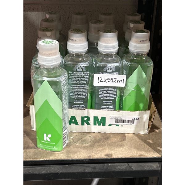 Case of 12 Karma Wellness Water  532 ml Each, Passionfruit Green Tea
