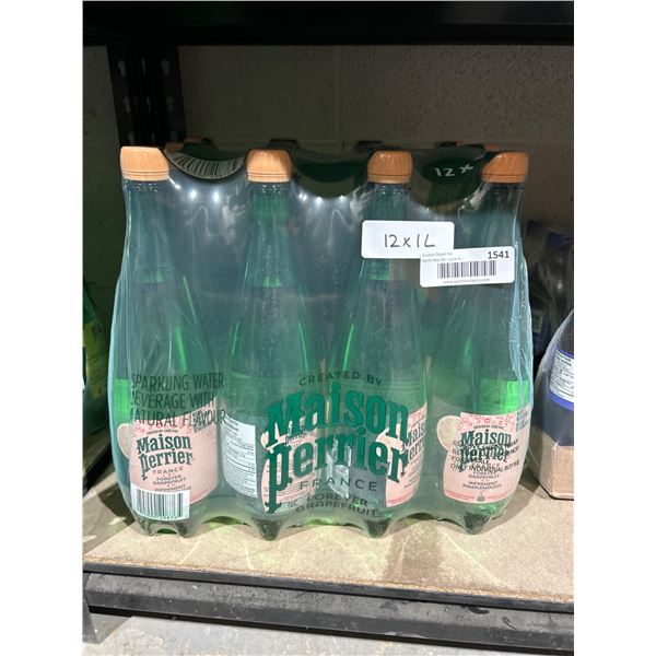 Maison Perrier Sparkling Water 12 x 1L Pack – Pink Grapefruit Flavor