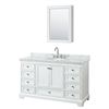Image 1 : Wyndham Collection Deborah 60 Inch Single Vanity in White, Carrara Marble Top, Oval Sink NEW IN CRAT