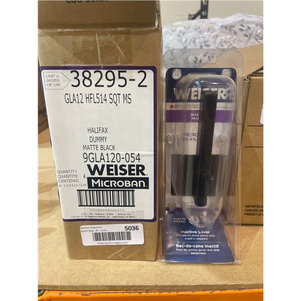 Weiser Halifax Dummy Matte Black Lever Lot of 4