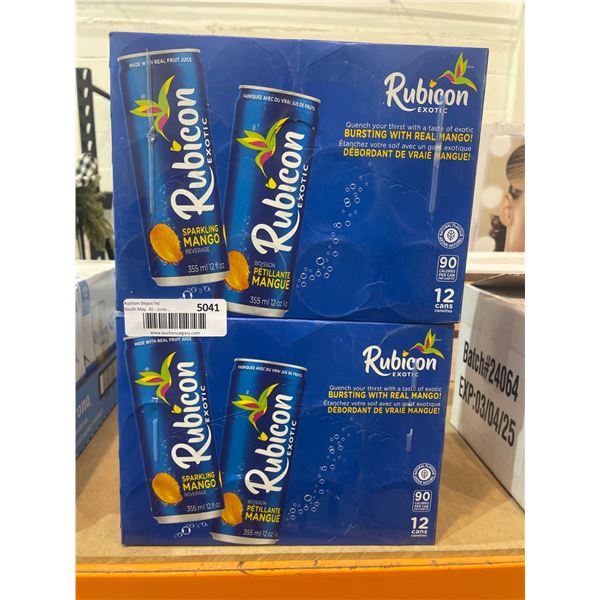 Lot of 2 Rubicon Exotic Sparkling Mango Beverage, 12 Cans of 355 mL Each