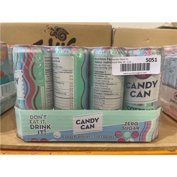 Candy Can Cotton Candy Zero Sugar Flavored Soft Drinks, 12-Pack