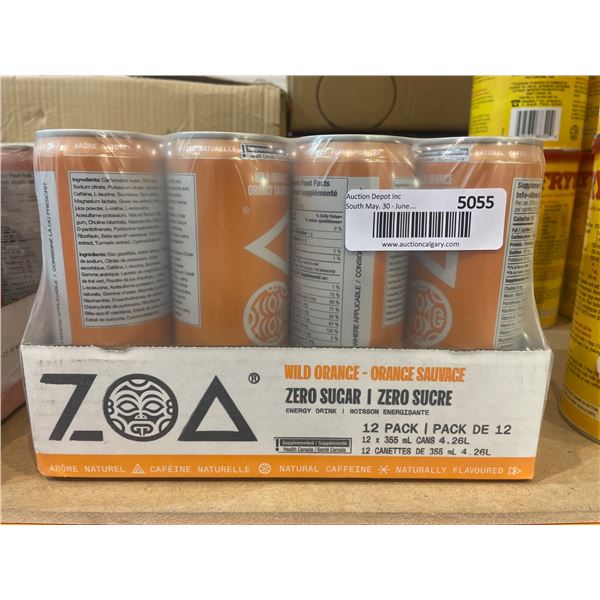 Zoa Energy Drink 12-Pack, Wild Orange, 12 fl oz Cans