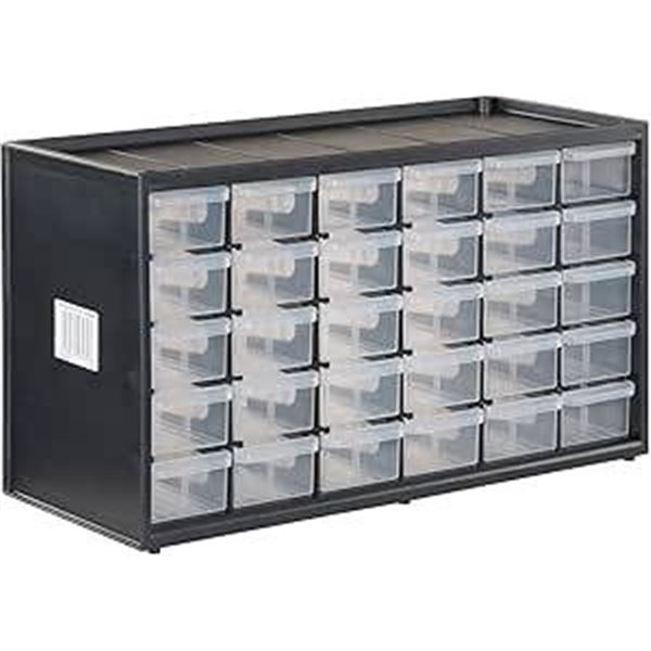 Multi-Drawer Plastic Storage Organizer with Clear Compartments