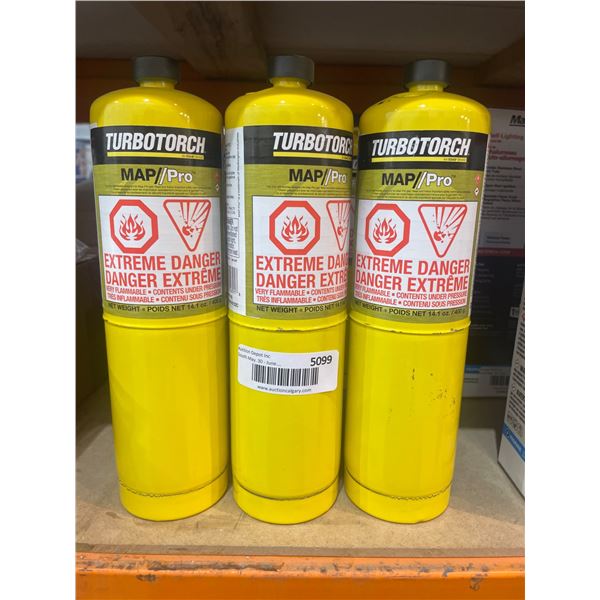 TurboTorch MAP/Pro Gas Cylinders for Heating and Brazing Lot of 3