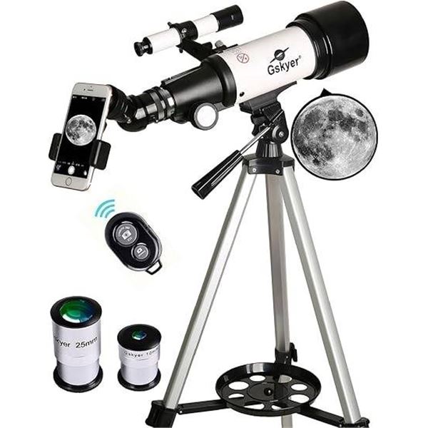 Gskyer Telescope, 70mm Aperture 400mm AZ Mount Astronomical Refracting Telescope for Kids Beginners 