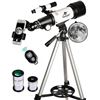 Image 1 : Gskyer Telescope, 70mm Aperture 400mm AZ Mount Astronomical Refracting Telescope for Kids Beginners 