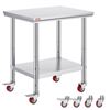 Image 1 : VEVOR Stainless Steel Work Table with Wheels 24 x 30 Prep Table with casters Heavy Duty Work Table f