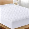 Image 1 : White Twin Quilted Mattress Pad with Barcode No. 5147
