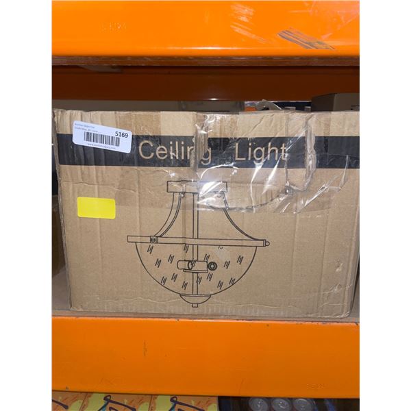 Ceiling Light Fixture with Glass and Metal Components