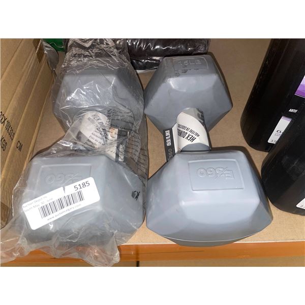 E360 Hex Dumbbell 15 lb (6.8 kg) Weight