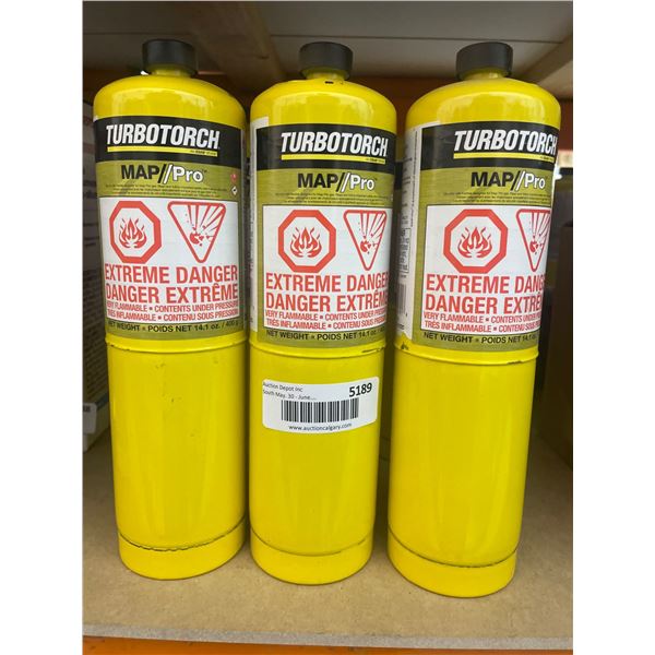 TurboTorch MAP/Pro Gas Cylinders for High-Heat Applications Lot of 3
