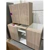 Image 1 : Wooden Kitchen Cabinet Units with Storage Features  Light Oak Finish