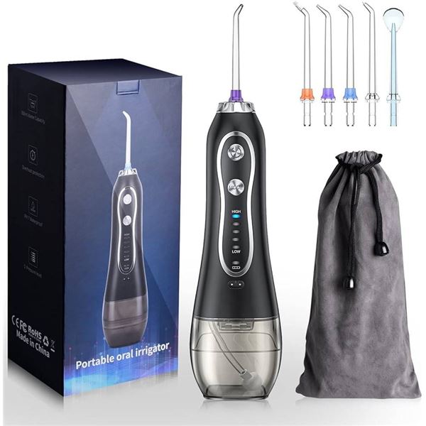 Portable Oral Irrigator With Accessories and Carrying Case