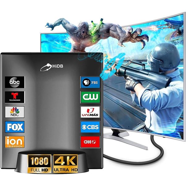 HiDB HD Digital Home TV Antenna with Detachable Amplifier and Power Supply
