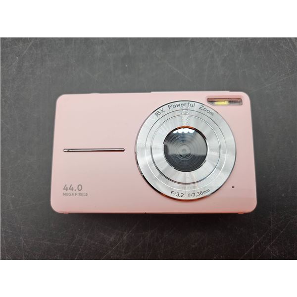 Pink Digital Camera with 44.0 Megapixels and Touchscreen LCD Display