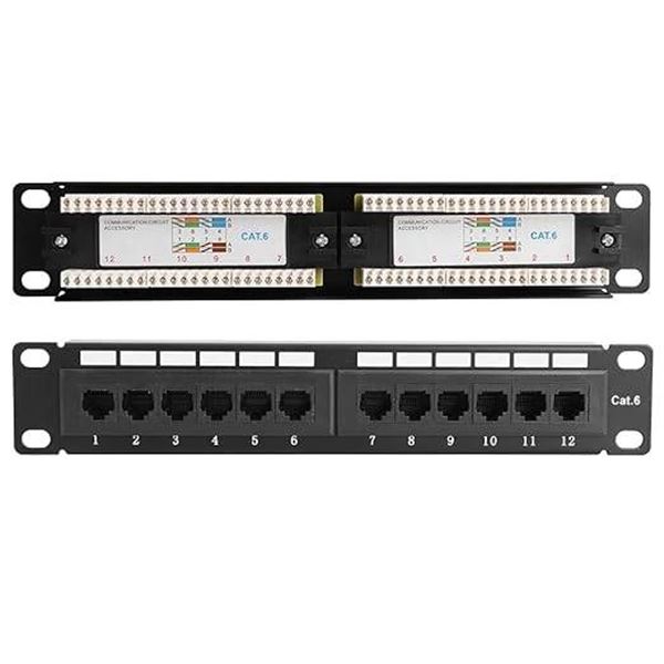 Cat6 Patch Panel 12-Port XCM Model XAN-12CPP-B with Accessories