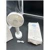 Image 3 : Lot of 2 White Mini Portable Fan, Powerful Hand Fan Dual Motors Personal Small Handheld Fan with Bas