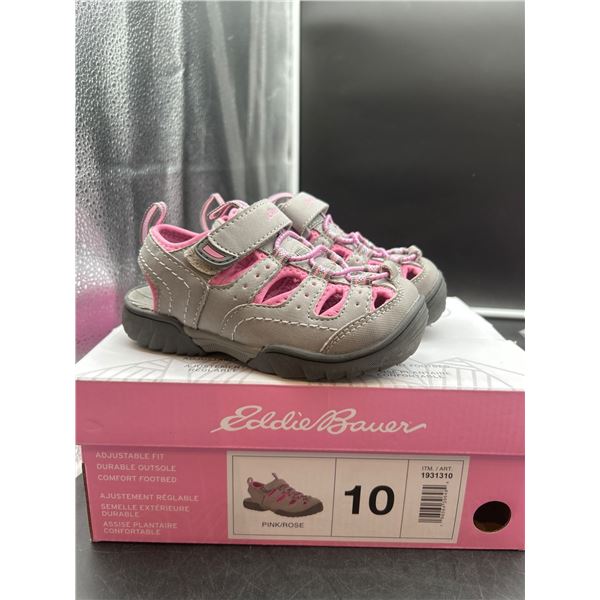 Eddie Bauer Size 10 Pink/Grey Toddler Sandals with Adjustable Straps