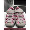 Image 2 : Eddie Bauer Size 10 Pink/Grey Toddler Sandals with Adjustable Straps