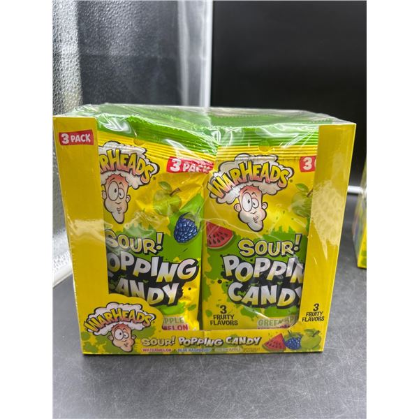 Warheads Sour Popping Candy, 3-Pack, Watermelon, Blue Raspberry, Green Apple Case of 12