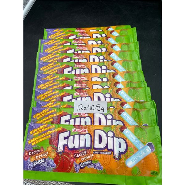Lik-m-aid Fun Dip Cherry Orange Grape 12 Packs, 40.5g Each