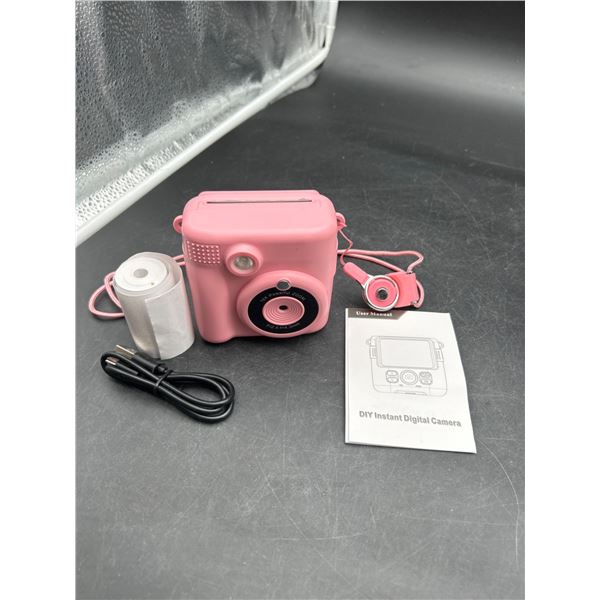Pink 12MP Digital Instant Camera With Thermal Printing Function
