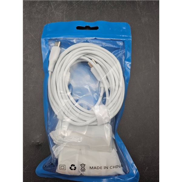 2 USB-C Cables and 2 Car Adapters, Model X0047BR2HN, White