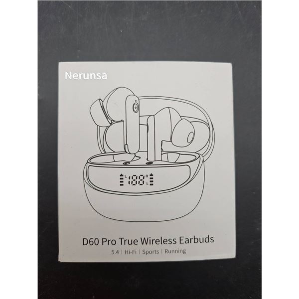 D60 Pro True Wireless Earbuds with Charging Case and LED Display