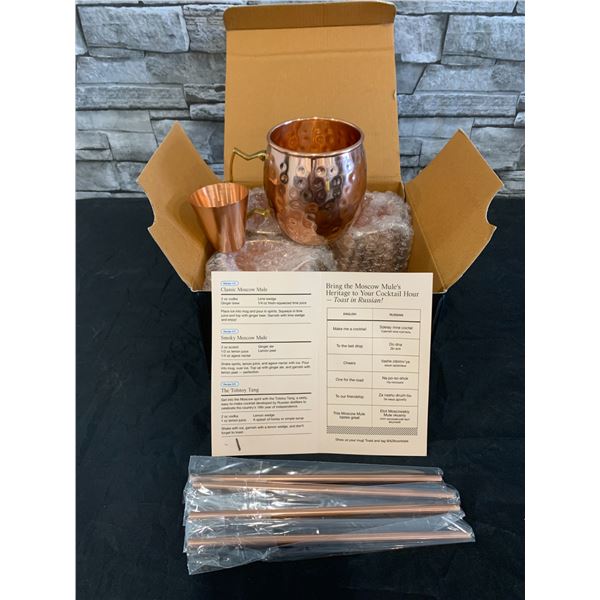 Handcrafted Moscow Mule Set  Copper - 4 Pack