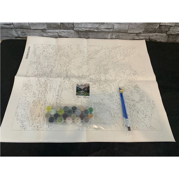 Paint By Numbers Wall Décor 16" x 20" Mountian And Waterfall