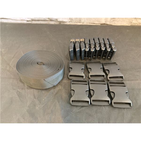 38mm Wide x 10 Yards Long Plastic Side Release Buckles With Strap