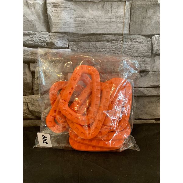 Tactical Carabiner Orange Hiking/Fishing 12 Pack
