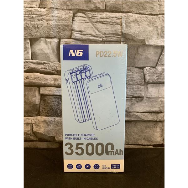 N6 Pd22.5W Portable Charger With Built-in- Cables 35000 Mah