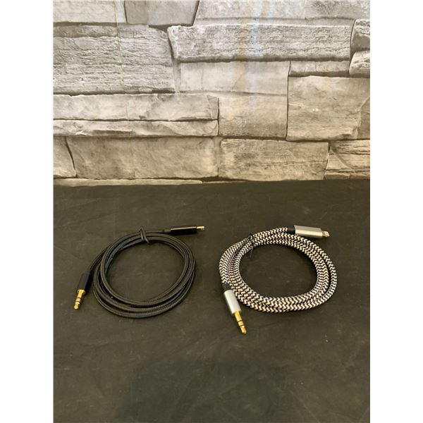 Pkg of 2 IPhone Audio Aux Cord - Black & White - 3 ft