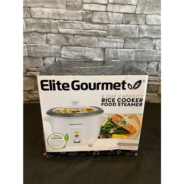Elite Gourmet 6-Cup Rice Cooker and Food Steamer