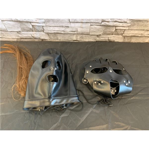 Lot of 2 BDSM Masks - One With Pony Tail Attached