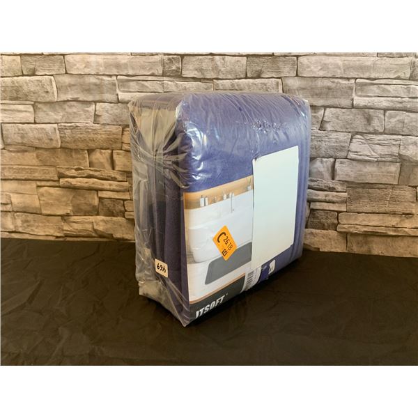 Itsoft Memory Foam Bath Mat 59"x 24" Blue Colour