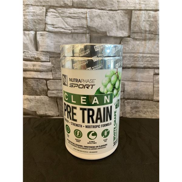 Nutraphase Sport Clean Pre Train White Grape Flavor 30 Servings