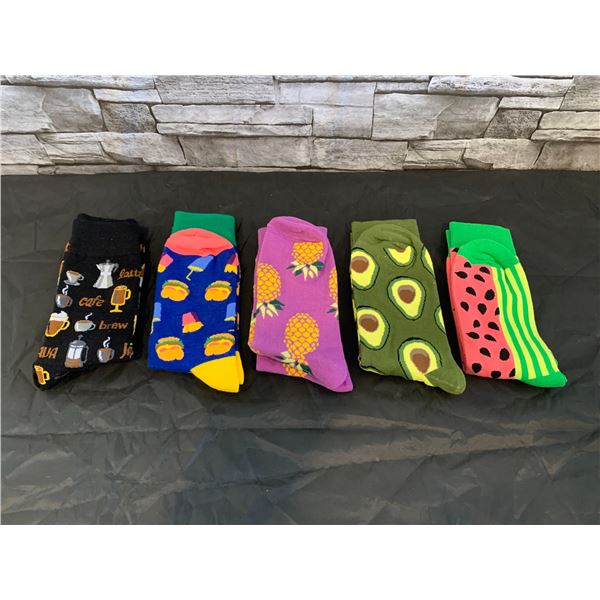5 Pack Colourfull Designs Socks