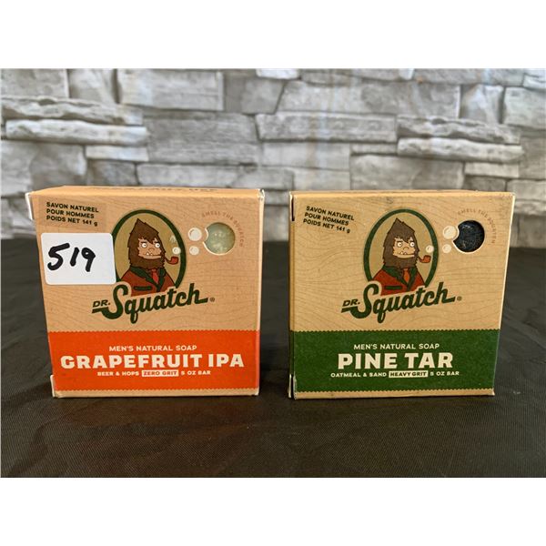 Lot of 2 - Dr Squatch Men's Natural Soap - Grapefruit IPA & Pine Tar