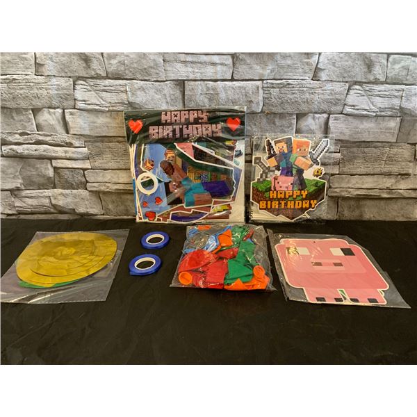 Minecraft Birthday Decorations Set