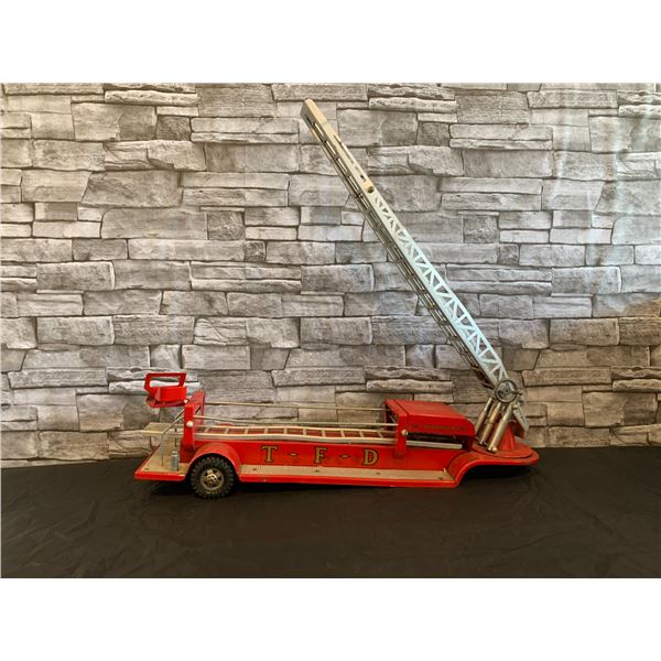 Vintage 1955 TFD Tonka Pressed Steel Hook & Ladder Truck Trailer