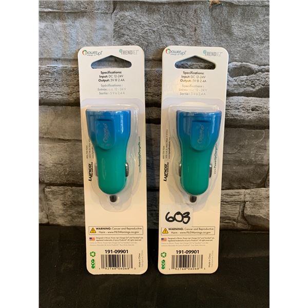 Lot of 2 - USB A Input  - Car Charger 2.4A