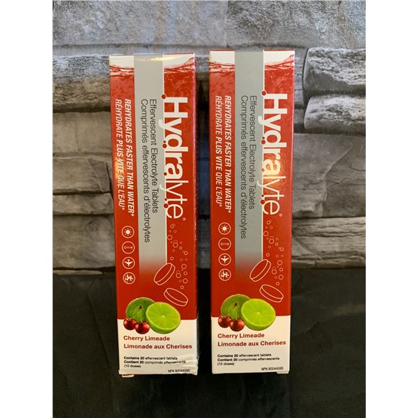 Lot of 2 Hydralyte Electrolyte Tablets - Cherry Limeade Flavoured - 20 Tabs - BB 06-2026