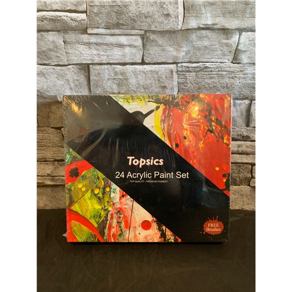 24 Acrylic Paint Set with Brushes